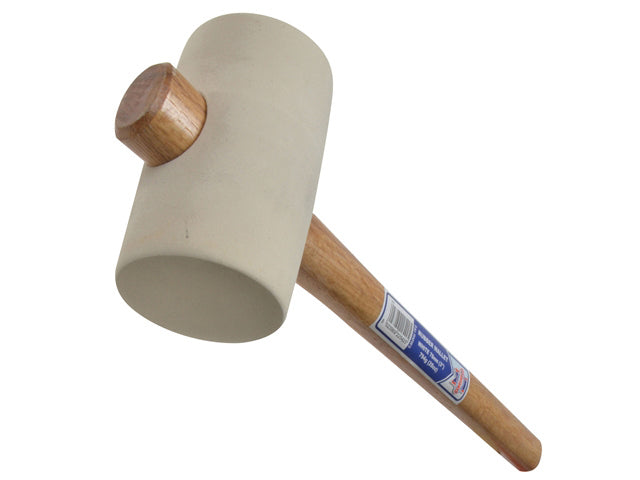 Faithfull Rubber Mallet White (28oz) Hickory Shaft