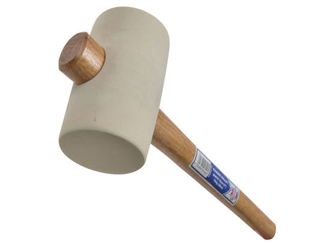 Faithfull Rubber Mallet White (28oz) Hickory Shaft
