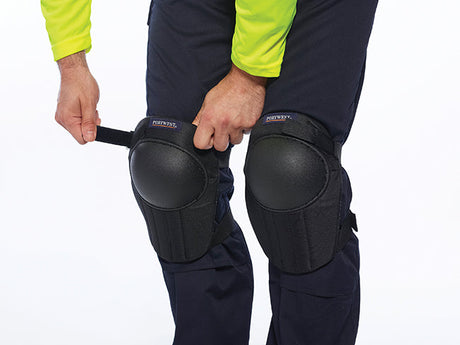 Portwest Black Lightweight Strapped Knee Pads KP20BKR