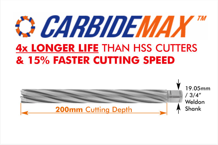 HMT 36mm Carbide Max200 TCT Broaching Cutter 200mm Drilling Depth 108050-0360