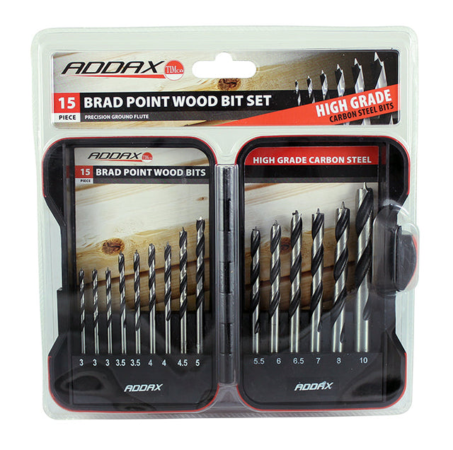 Addax Timco 15 Piece Brad Point Wood Bit Set B15SET