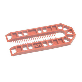 100mm x 43mm x 5mm Thick Plastic Packing Shims pack of 200 (brown), Centre slot suits M12 bolts