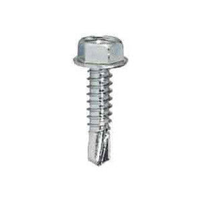 4.2 x 38mm (1/4" 7mm Hexagon Head) Washer Faced Self Drill Screw, Bright Zinc Plated