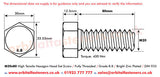 M20 x 80 Hexagon Head Set Screws High Tensile Grade 8.8 Bright Zinc Plated, DIN 933