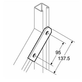 SB541 / P2322 Adjustable Angle Plate, Unistrut compatible, galvanised