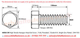 M20 x 130 Hexagon Head Set Screws High Tensile Grade 8.8 Bright Zinc Plated , DIN 933