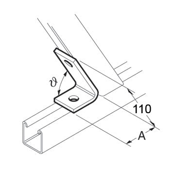 SB532 / P1186 45 Degree Acute Angle Bracket Unistrut compatible