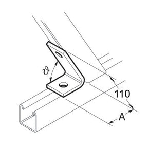 SB532 / P1186 45 Degree Acute Angle Bracket Unistrut compatible