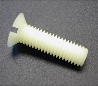 M4 x 16 Countersunk Slotted Nylon Screw Grade 66 Natural DIN 963